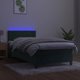 vidaXL Λουτζκο κοντινενταλ με στρωμα και LED, πράσινο βελούδο, 100x200cm