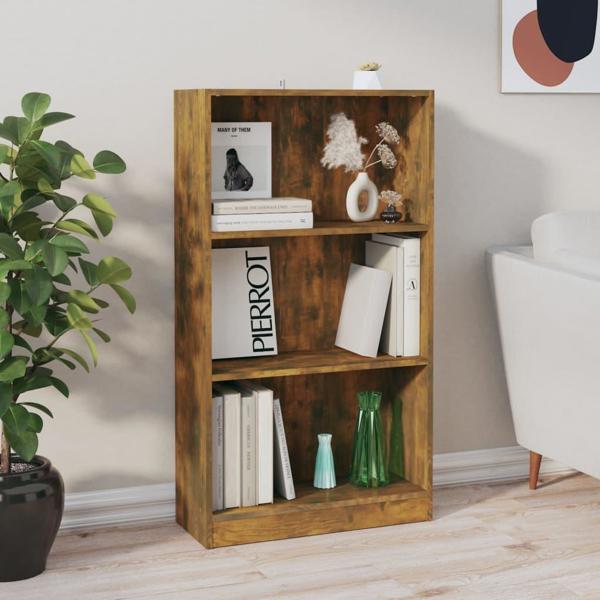 vidaXL Βιβλιοθήκη από δρύς, καπνιστό δρύς, 60x24x109 εκ.