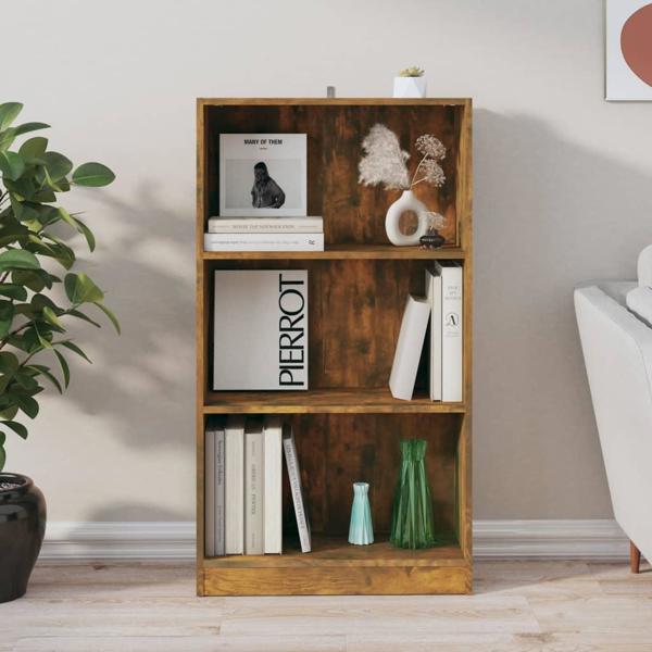 vidaXL Βιβλιοθήκη από δρύς, καπνιστό δρύς, 60x24x109 εκ.