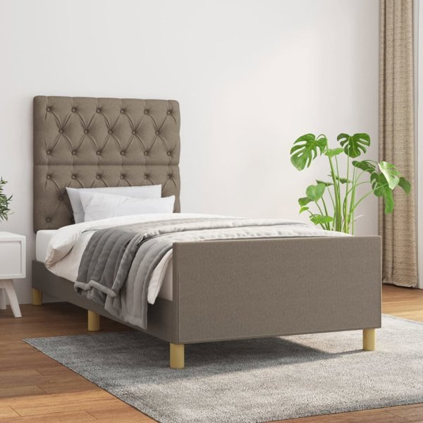 vidaXL Rama κρεβατιού με κεφαλάρι, τoύπα, 80x200 εκ., επενδεδυμένη με ύφασμα