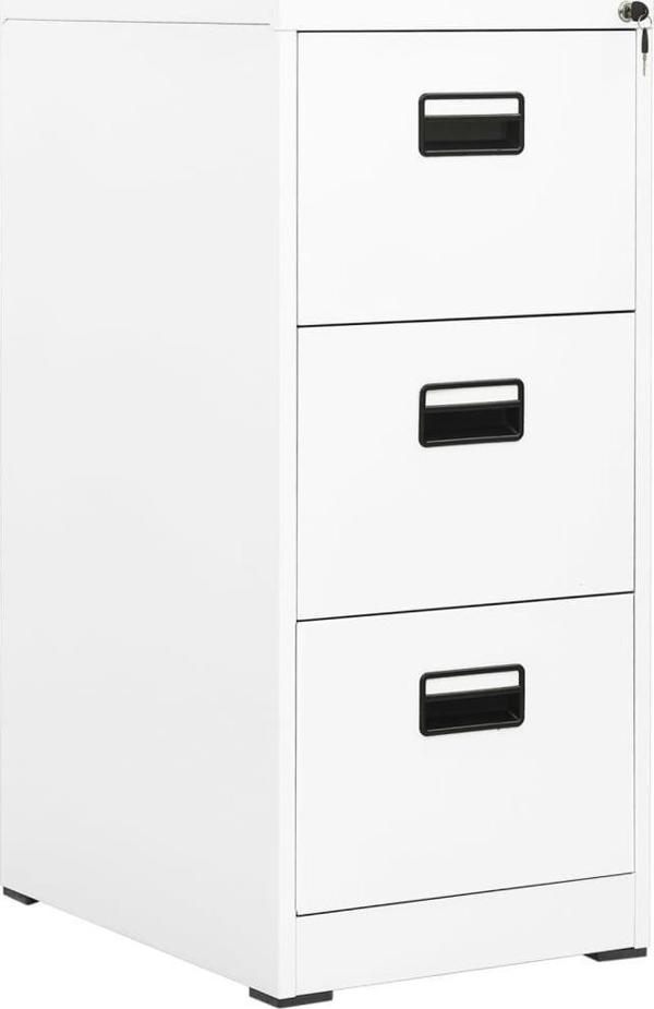 vidaXL Ντουλάπι με Συρτάρια, Λευκό, 46x62x102,5 εκ, Ατσάλινο