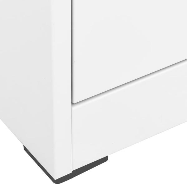vidaXL Ντουλάπι με Συρτάρια, Λευκό, 46x62x102,5 εκ, Ατσάλινο