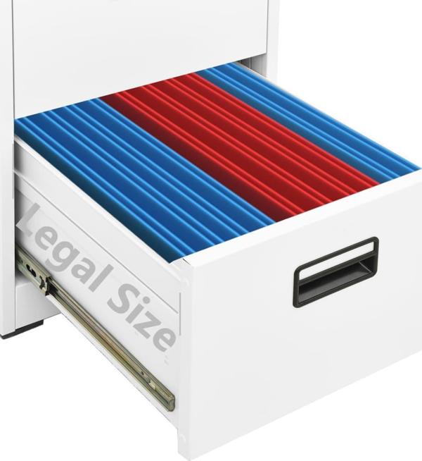 vidaXL Ντουλάπι με Συρτάρια, Λευκό, 46x62x102,5 εκ, Ατσάλινο