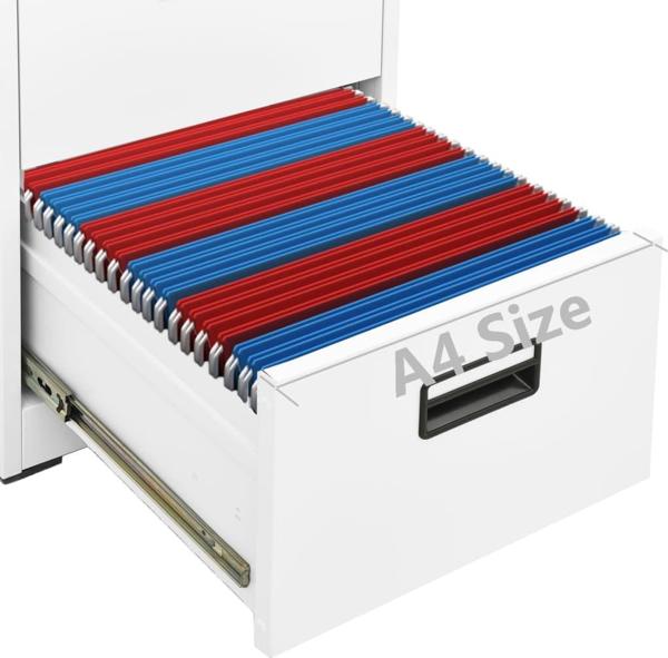vidaXL Ντουλάπι με Συρτάρια, Λευκό, 46x62x102,5 εκ, Ατσάλινο