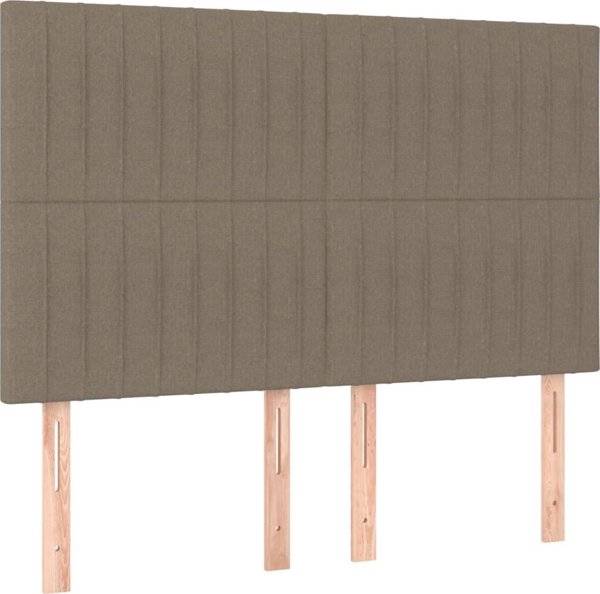 vidaXL Κρεβάτι Continental με στρώμα, taupe ύφασμα, 140x190 cm