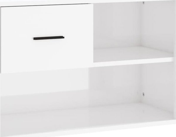 vidaXL Ντουλάπι παπουτσιών λευκό γυαλιστερό 80x35x45 cm