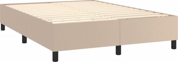 vidaXL Κρεβάτι Continental με Στρώμα και LED Cappuccino, 140x190 εκ.