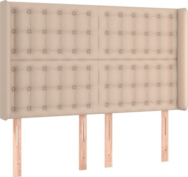 vidaXL Κρεβάτι Continental με Στρώμα και LED Cappuccino, 140x190 εκ.