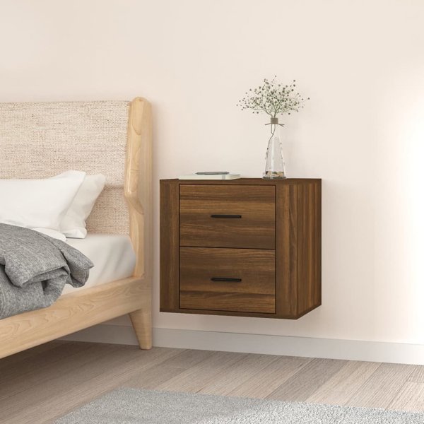 vidaXL Κρεμαστή Νυχτερινή Συρταριέρα Καρυδί 50x36x47 εκ.