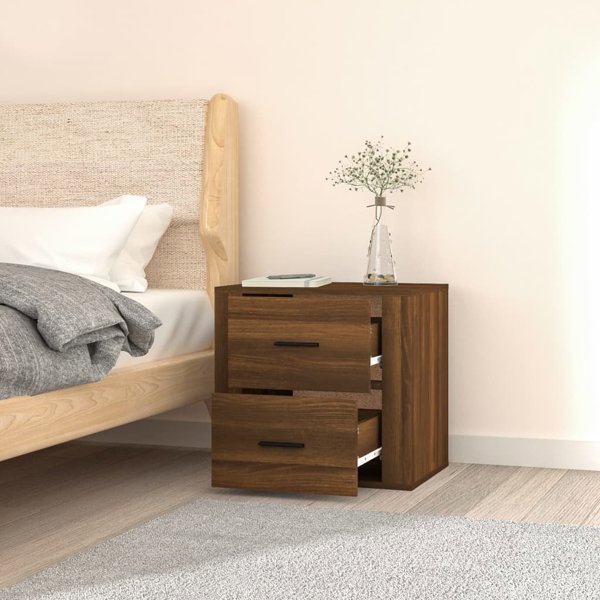 vidaXL Κρεμαστή Νυχτερινή Συρταριέρα Καρυδί 50x36x47 εκ.