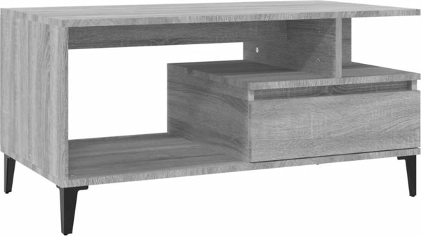 vidaXL Τραπεζάκι Καφέ, γκρι δρυς Sonoma, 90x49x45 cm, από ξυλοποιημένο υλικό