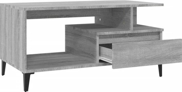 vidaXL Τραπεζάκι Καφέ, γκρι δρυς Sonoma, 90x49x45 cm, από ξυλοποιημένο υλικό