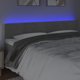 vidaXL Zaglowek do lotka me LED, jasnoszary, 200x5x78/88 cm, aksamit