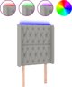 vidaXL Ζαγκλόβεκ για κρεβάτι με LED, ανοιχτό γκρι, 83x16x118/128 εκ, ύφασμα