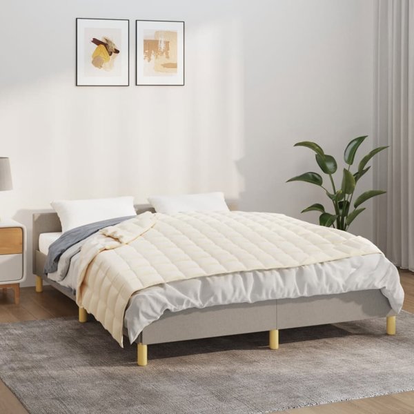 vidaXL Βαριεστημάτικό πάπλωμα, κρεμ, 135x200 εκ., 6 κιλά, ύφασμα