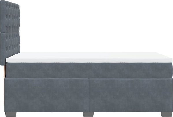 vidaXL Κρεβάτι Continental με στρώμα, σκούρο γκρι βελούδο, 90x190 εκ