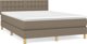 vidaXL Κρεβάτι continental με στρώμα, ταουπ, ύφασμα, 140x200 cm