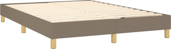 vidaXL Κρεβάτι continental με στρώμα, ταουπ, ύφασμα, 140x200 cm