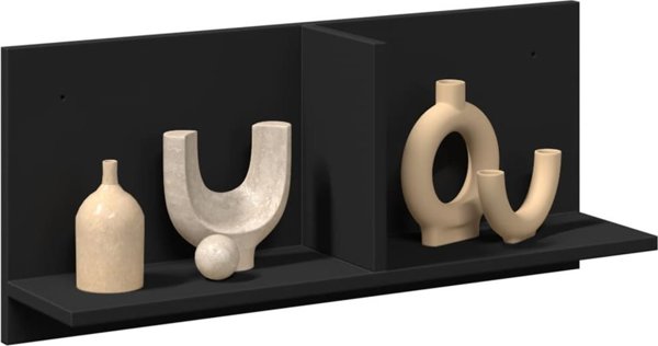 vidaXL Επιτοίχιο ράφι, 70x16,5x30 cm, μαύρο, από ξύλινο υλικό