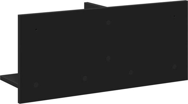 vidaXL Επιτοίχιο ράφι, 70x16,5x30 cm, μαύρο, από ξύλινο υλικό