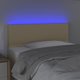 vidaXL Κεφαλάρι κρεβατιού με LED, κρεμ, 80x5x78/88 εκ, ύφασμα