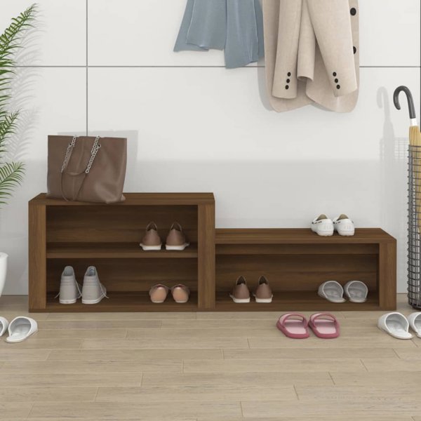 vidaXL Polka na buty, brazowy dab, 150x35x45 cm