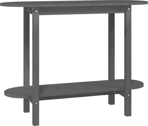vidaXL Stolik konsolowy, szary, 110x40x80 cm, lite drewno sosnowe
