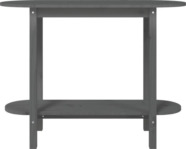 vidaXL Stolik konsolowy, szary, 110x40x80 cm, lite drewno sosnowe