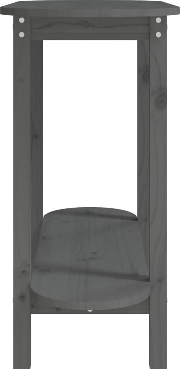 vidaXL Stolik konsolowy, szary, 110x40x80 cm, lite drewno sosnowe