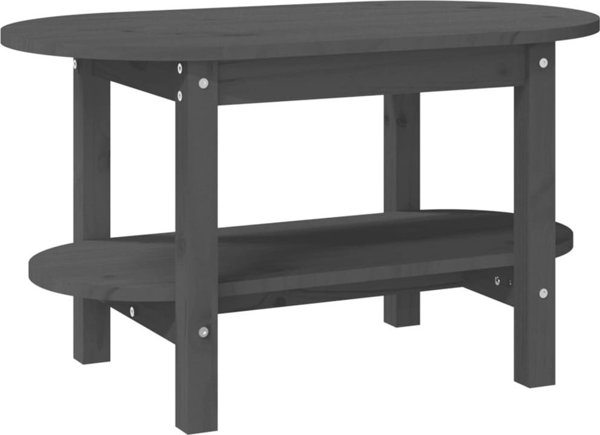 vidaXL vidaXL Stolik kawowy, szary, 80x45x45 cm, lite drewno sosnowe