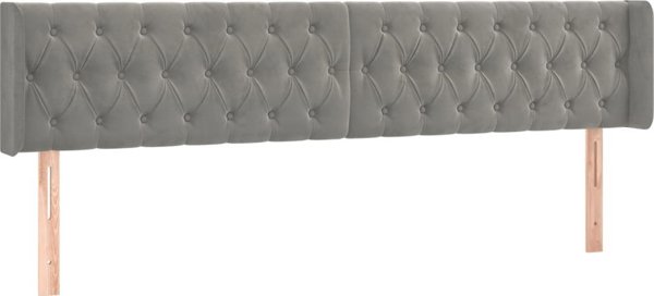 vidaXL κεφαλάρι uszak σε ανοιχτό γκρι βελούδο, 183x16x78/88 εκ