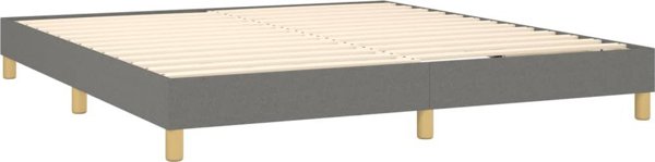vidaXL Κρεβάτι Κοντινεντάλ με Στρώμα, Σκούρο Γκρι Υφασμάτινο, 160x200 εκ.