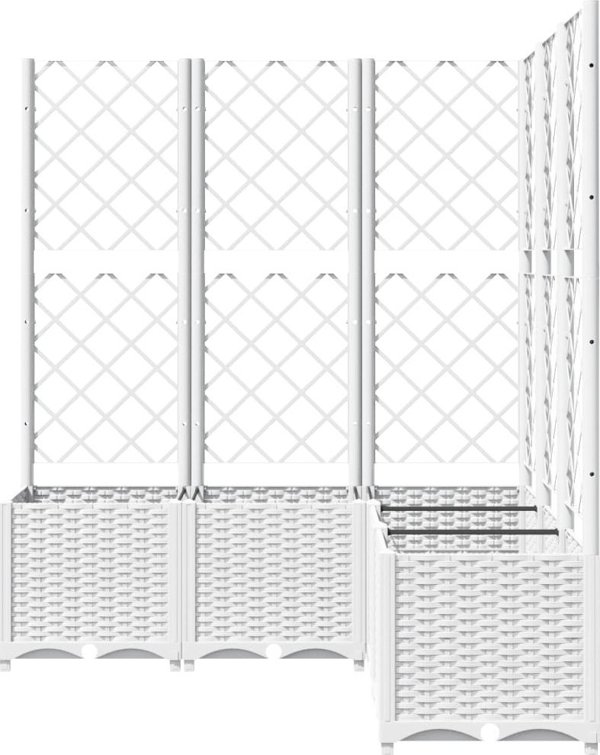 vidaXL Γλάστρα κήπου με πλέγμα, λευκή, 120x120x136 εκ., PP