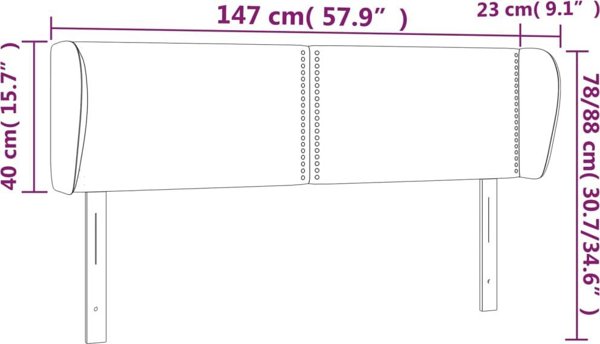 vidaXL Κεφαλάρι uszak από ύφασμα, ανοιχτό γκρι, 147x23x78/88 εκ