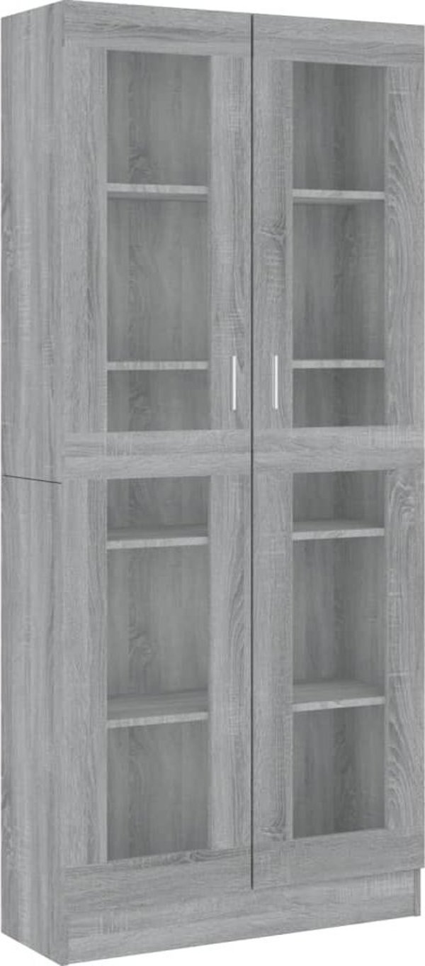 vidaXL Witryna, szary dab sonoma, 82,5x30,5x185,5 cm