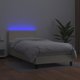 vidaXL Lozko kontynentalne z LED, materac, kremowe, ekoskora 90x200 cm