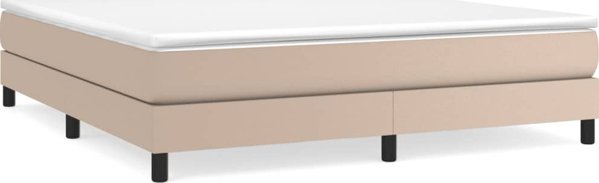 vidaXL Κρεβάτι κοντινεντάλ cappuccino 180x200 εκ. με δερματίνη