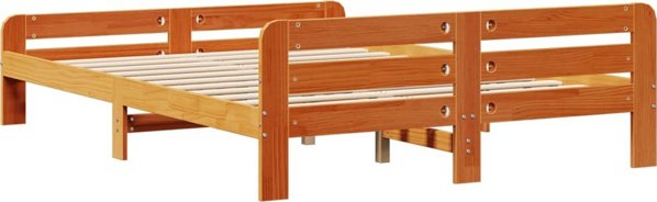 vidaXL Σκελετός Κρεβατιού χωρίς Στρώμα 150x200 εκ. Κεχριμπαρένιο Καφέ Καρυδιά