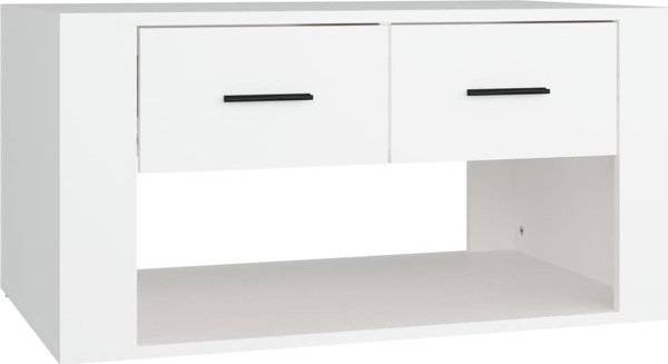 vidaXL Τραπεζάκι καφέ, λευκό, 80x50x40 εκ, σύνθετο ξύλο
