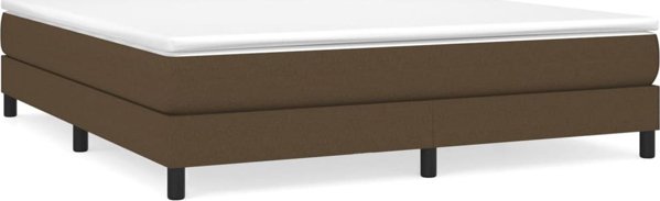 vidaXL Κρεβάτι Continental καφέ σκουρόχρωμο ύφασμα 160x200 cm
