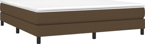 vidaXL Κρεβάτι Continental καφέ σκουρόχρωμο ύφασμα 160x200 cm
