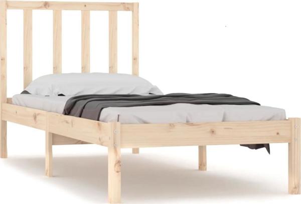 vidaXL Μονή ράμα κρεβατιού από μασίφ πεύκο, 75x190 cm