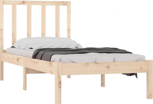 vidaXL Μονή ράμα κρεβατιού από μασίφ πεύκο, 75x190 cm
