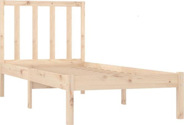 vidaXL Μονή ράμα κρεβατιού από μασίφ πεύκο, 75x190 cm