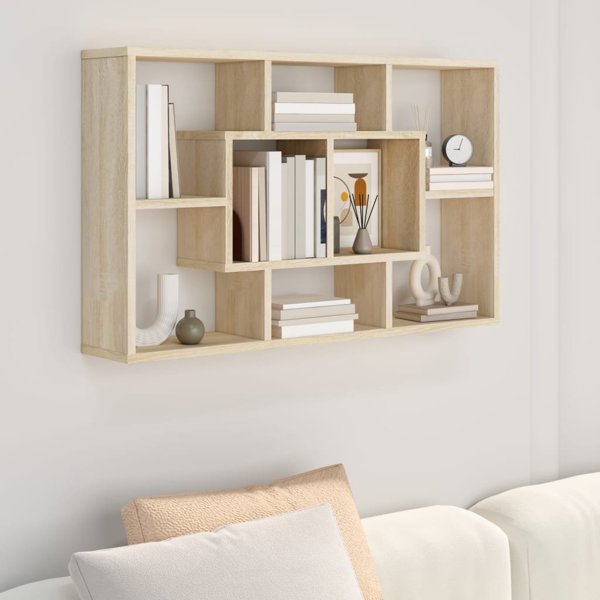 vidaXL Polka scienna, dab sonoma, 85x16x52,5 cm
