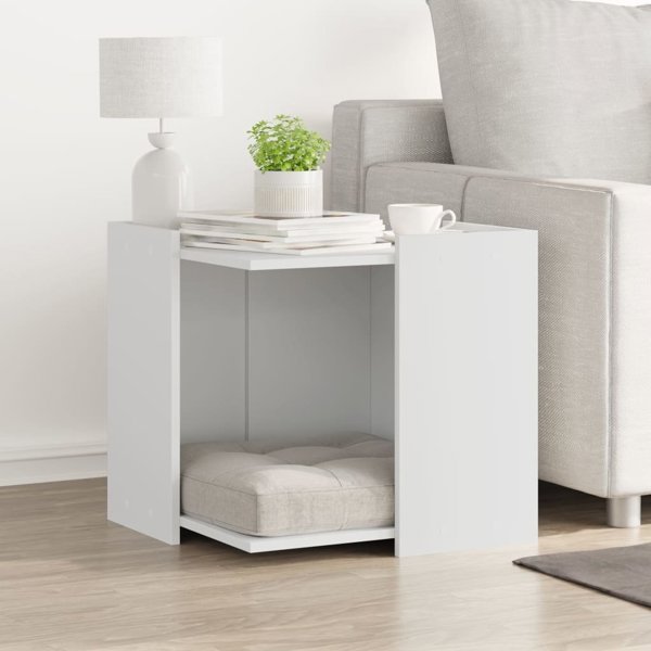 vidaXL Ντουλάπι για γατότουαλέτα λευκό 53x53x51 εκ. συνθετικό ξύλο