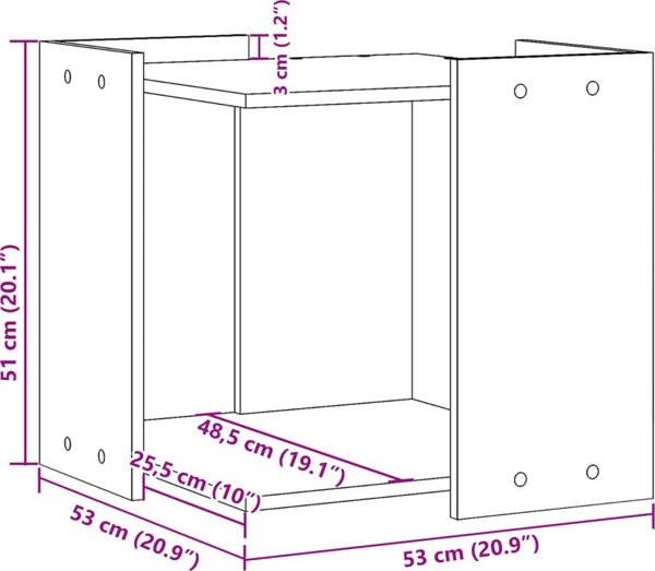 vidaXL Ντουλάπι για γατότουαλέτα λευκό 53x53x51 εκ. συνθετικό ξύλο