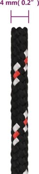 vidaXL Ναυτικό σχοινί μαύρο, 4 mm, 25 m, πολυπροπυλένιο