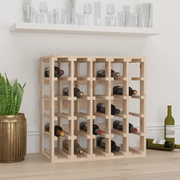 vidaXL vidaXL Stojak na wino, 58,5x33x60,5 cm, lite drewno sosnowe