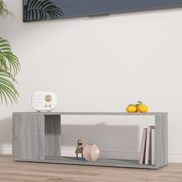 vidaXL Έπιπλο τηλεόρασης, γκρι δρυς σονόμα, 100x24x32 εκ.